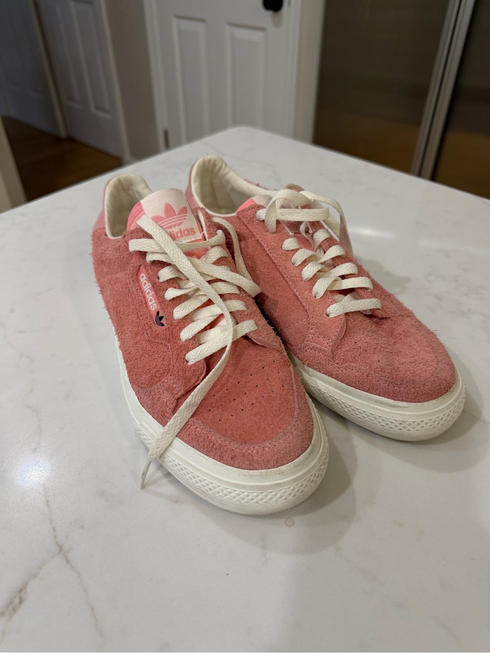adidas Women's Pink Suede Low-Top Sneakers